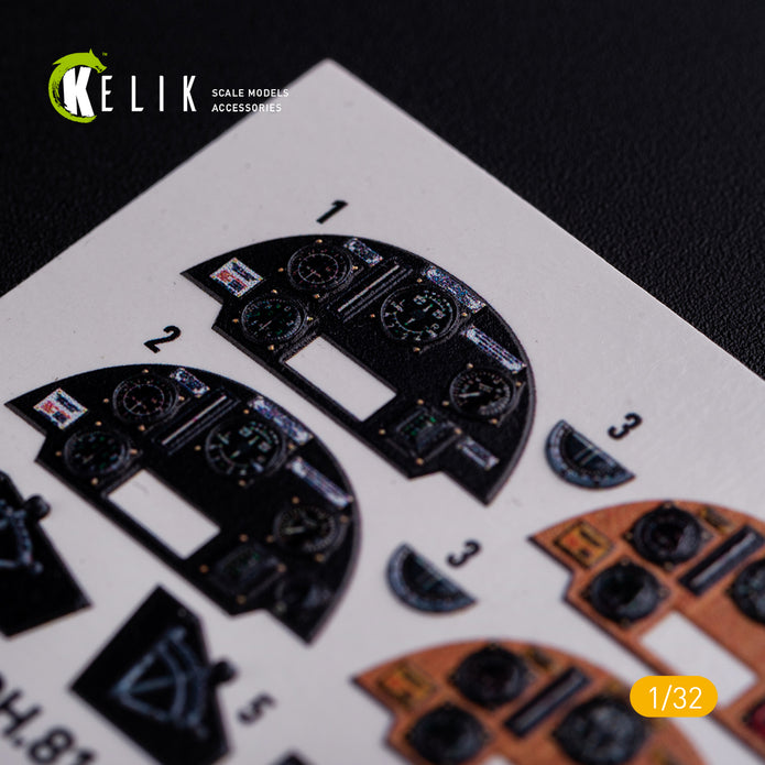 3D Decal Interior DH.81A Tiger Moth (for ICM plastic model kit) Scale 1:32 KeliK K32021 United Kingdom (WW2)