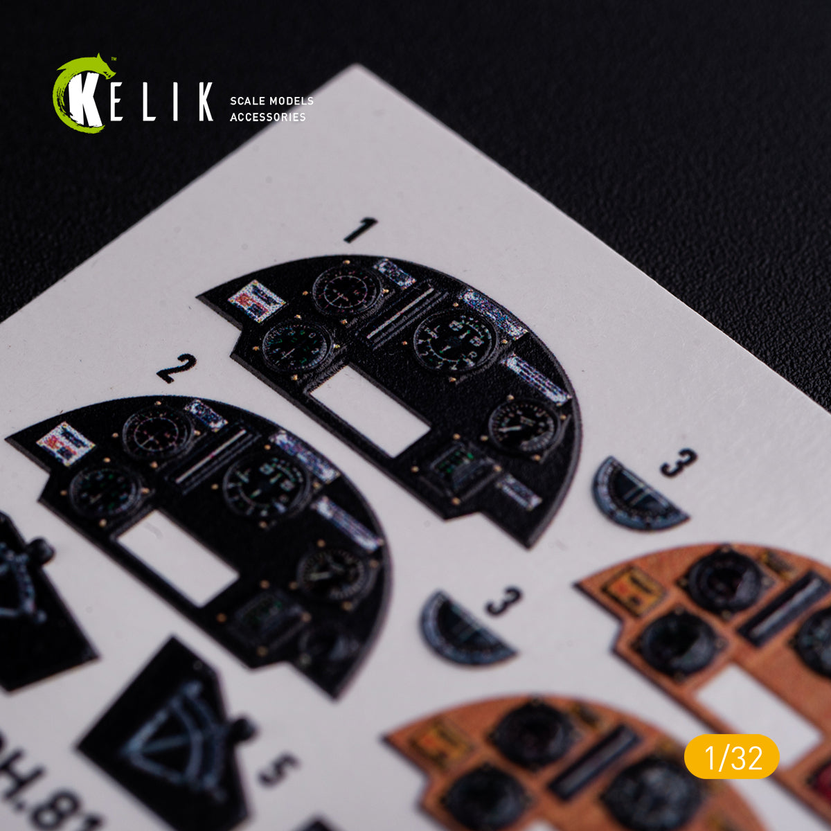 3D Decal Interior DH.81A Tiger Moth (for ICM plastic model kit) Scale 1:32 KeliK K32021 United Kingdom (WW2)