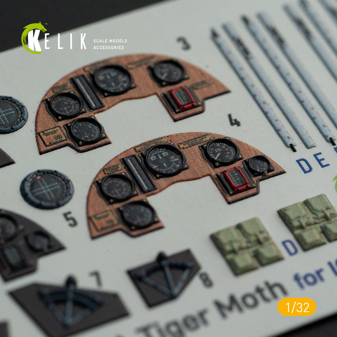3D Decal Interior DH.81A Tiger Moth with 3D printed part (for ICM plastic model kit) Scale 1:32 K32022 United Kingdom (WW2)