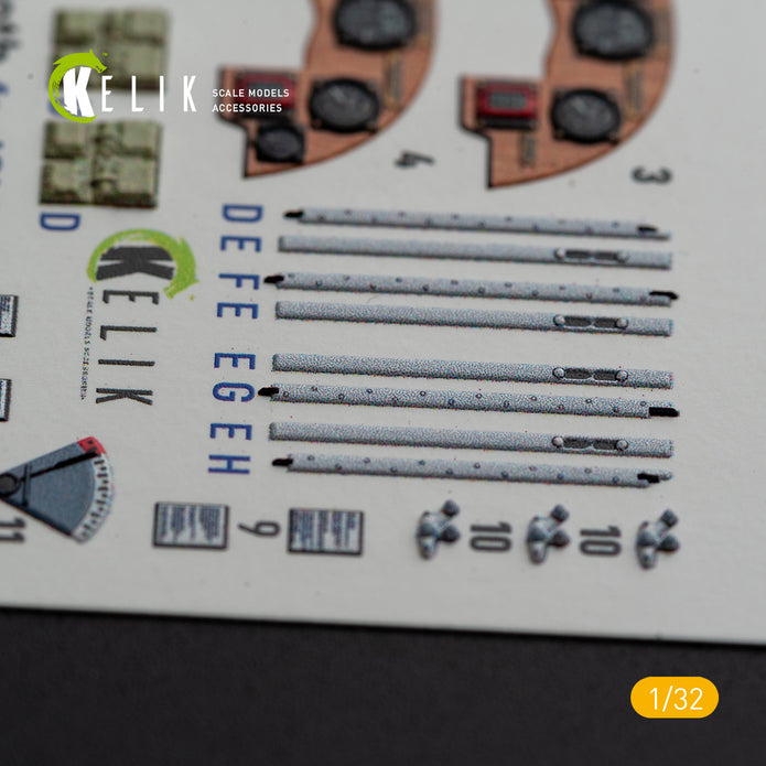 3D Decal Interior DH.81A Tiger Moth with 3D printed part (for ICM plastic model kit) Scale 1:32 K32022 United Kingdom (WW2)