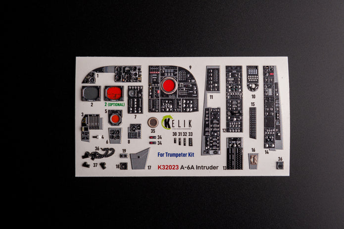 Grumman A-6A Intruder. Interior 3D Decals (for Trumpeter Aircraft model kit) Scale 1:32 KeliK K32023