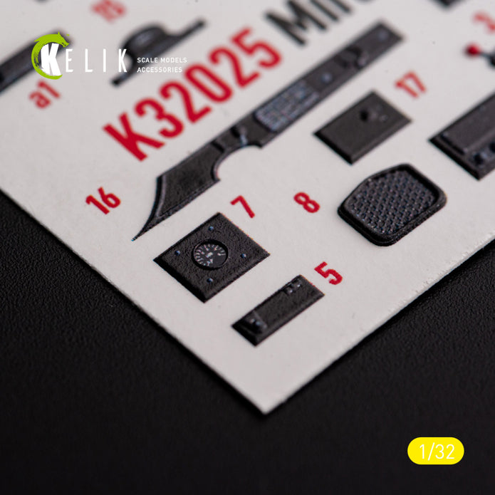 Dassault Mirage 2000DD/N. Interior 3D Decals (for Kitty Hawk / Zimimodel Aircraft model kit) Scale 1:32 KeliK K32025