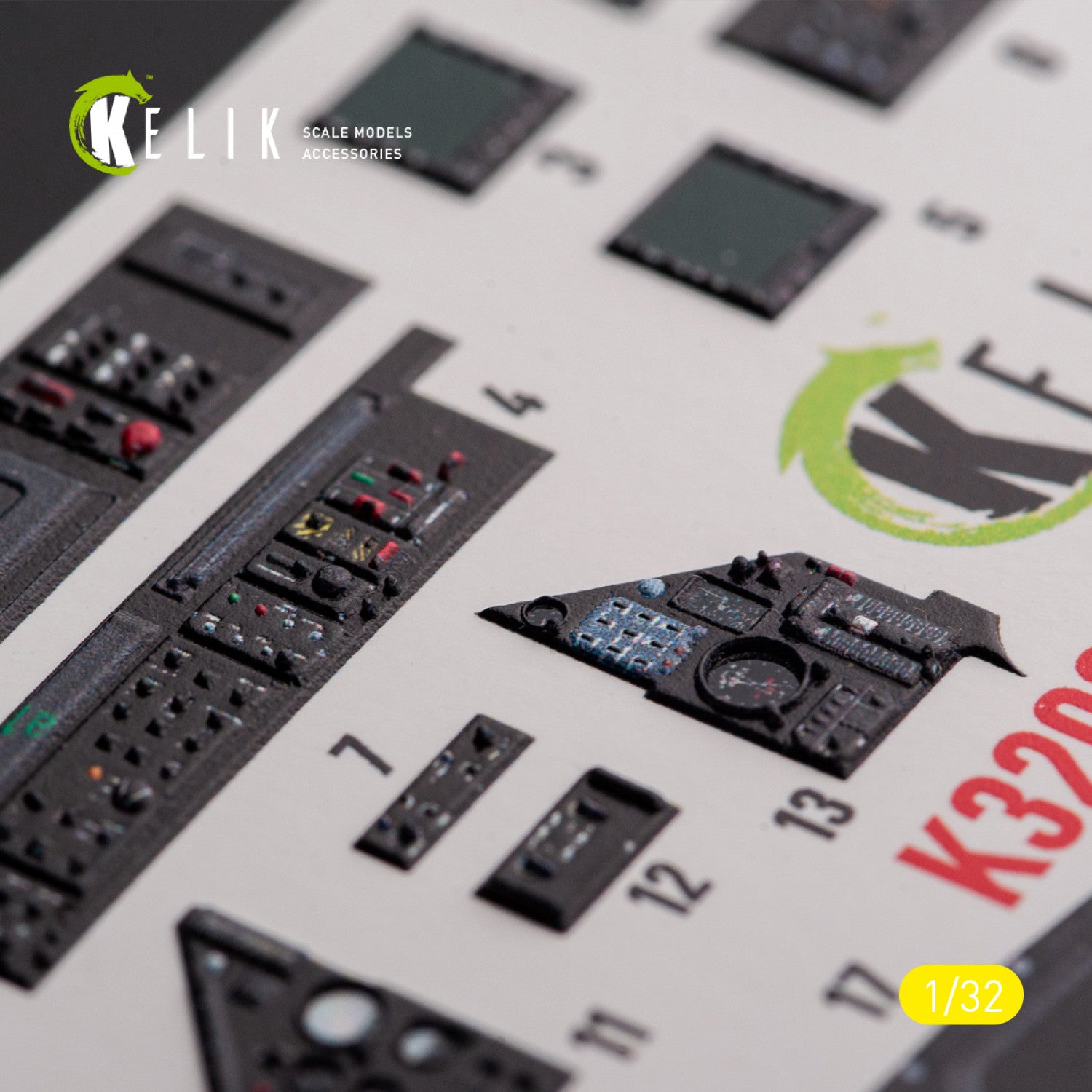Dassault Mirage 2000DD/N. Interior 3D Decals (for Kitty Hawk / Zimimodel Aircraft model kit) Scale 1:32 KeliK K32025