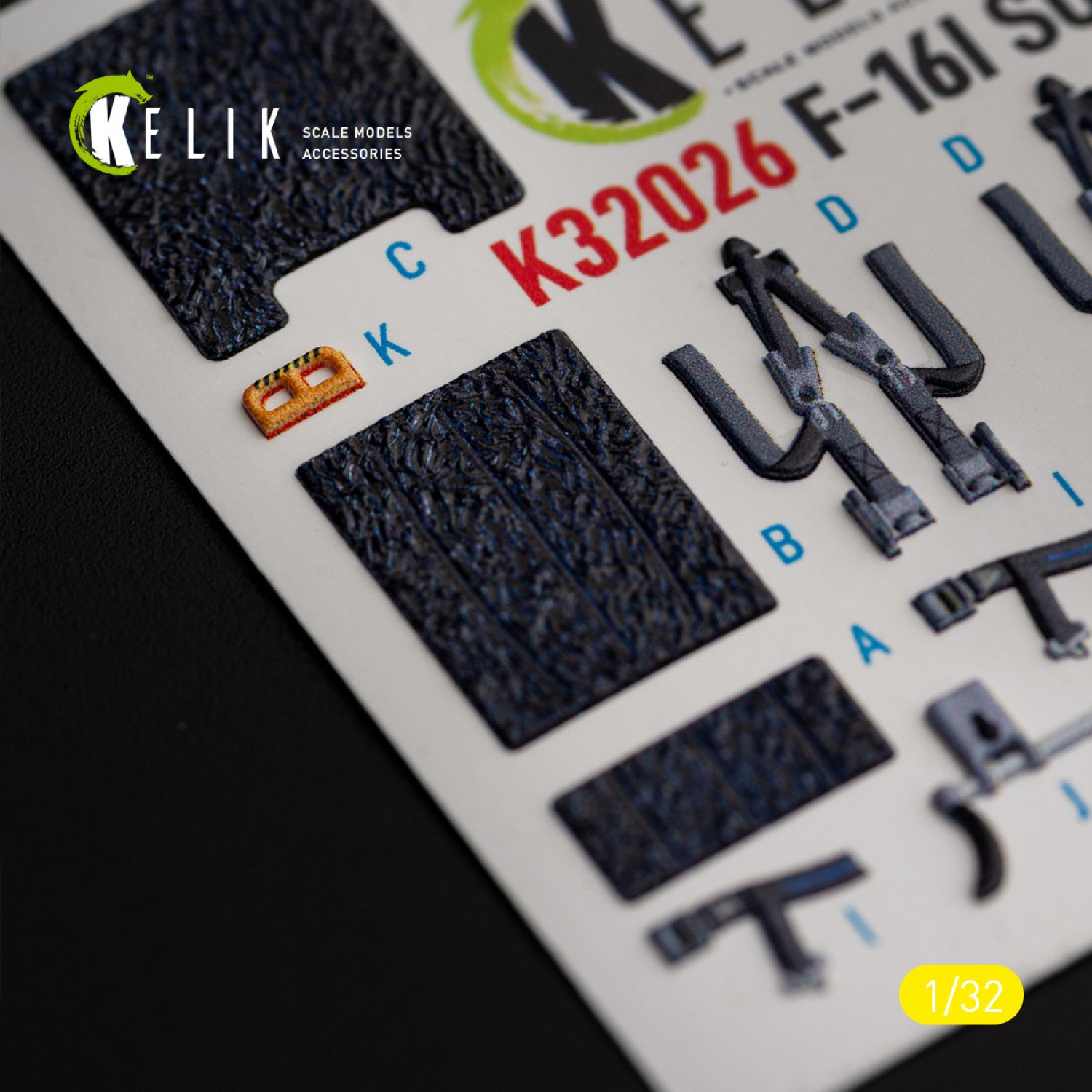 Lockheed Martin F-16I Sufa. Interior 3D Decals (for Academy Aircraft model kit) Scale 1:32 KeliK K32026