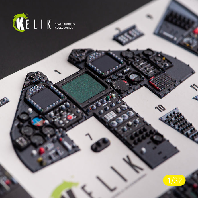 Lockheed F-117A - Type 1. Interior 3D Decals (for Trumpeter Aircraft model kit) Scale 1:32 KeliK K32027