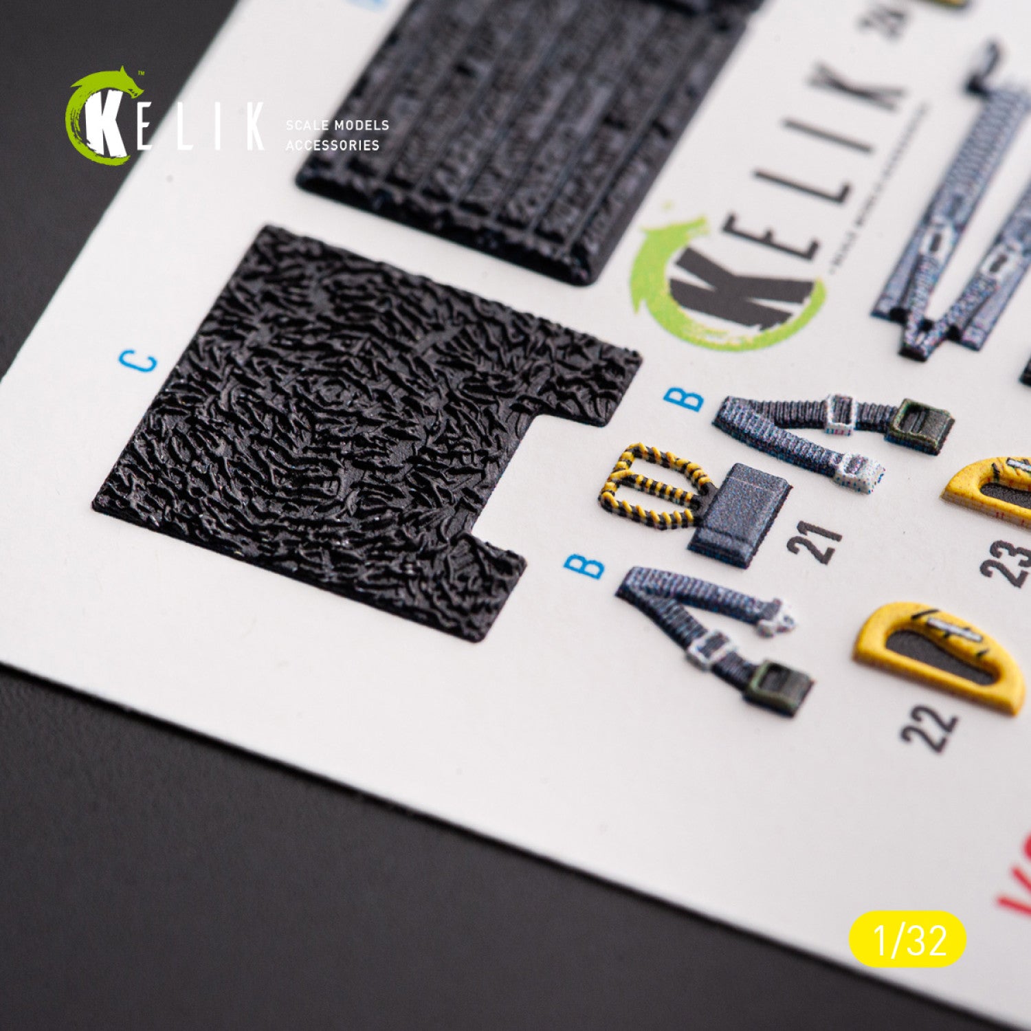 Lockheed F-117A - Type 1. Interior 3D Decals (for Trumpeter Aircraft model kit) Scale 1:32 KeliK K32027