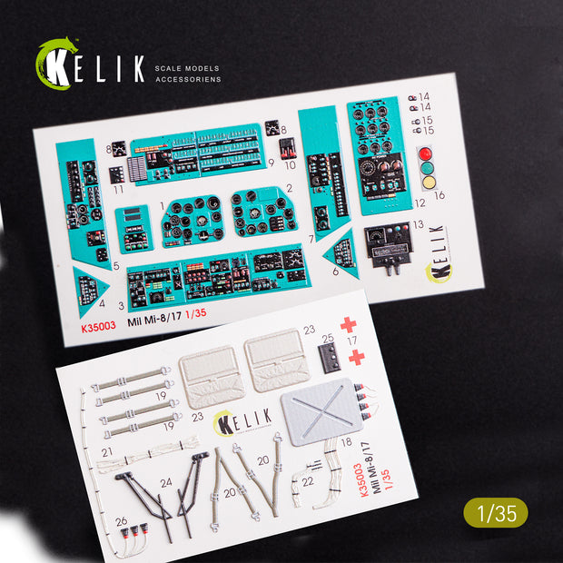 3D Decals Interior Helicopters MI-8MT/MI-17 (for Trumpeter plastic model kit) Scale 1:35 KeliK K35003 Ukraine/USSR