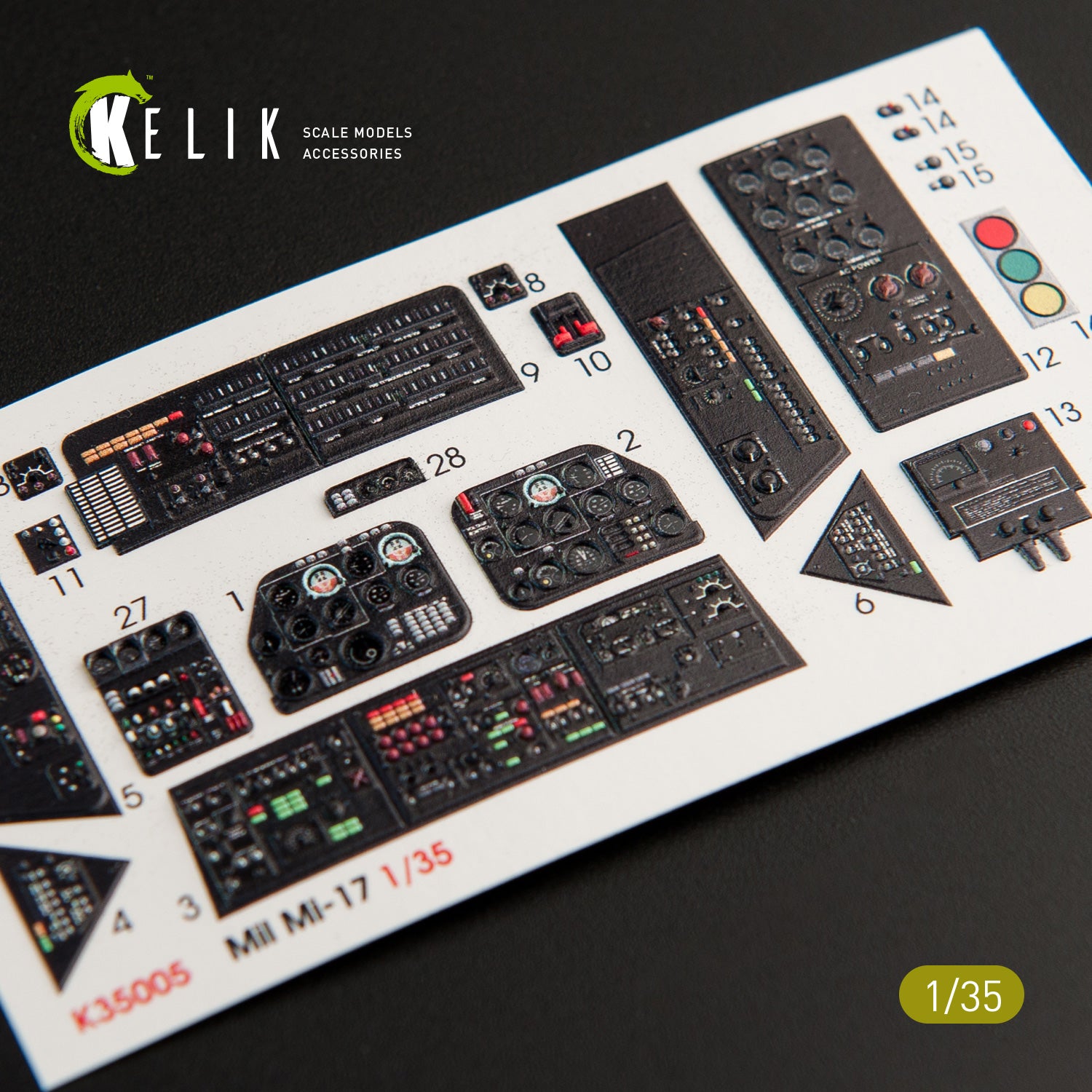 3D Decals Interior Helicopters Mi-17 NATO Black version (for Trumpeter plastic model kit) Scale 1:35 KeliK K35005 Ukraine/USSR
