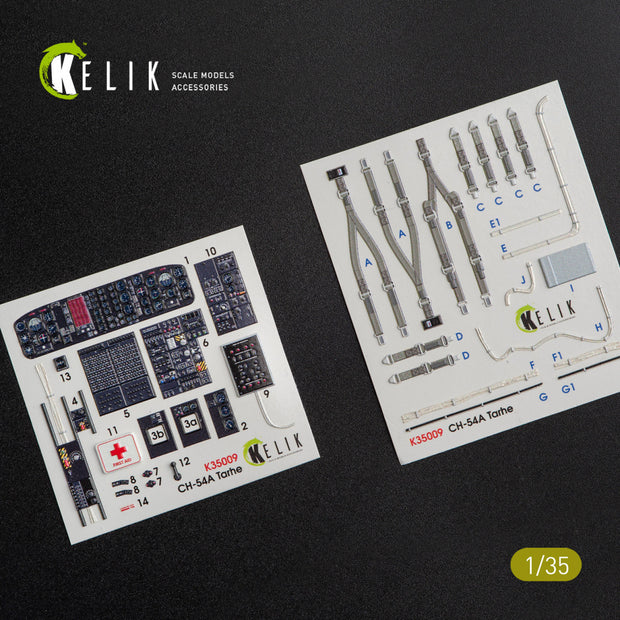 3D Decals Interior Helicopters Sikorsky CH-54A "Tarhe" (for ICM plastic model kit) Scale 1:35 KeliK K35009 USA