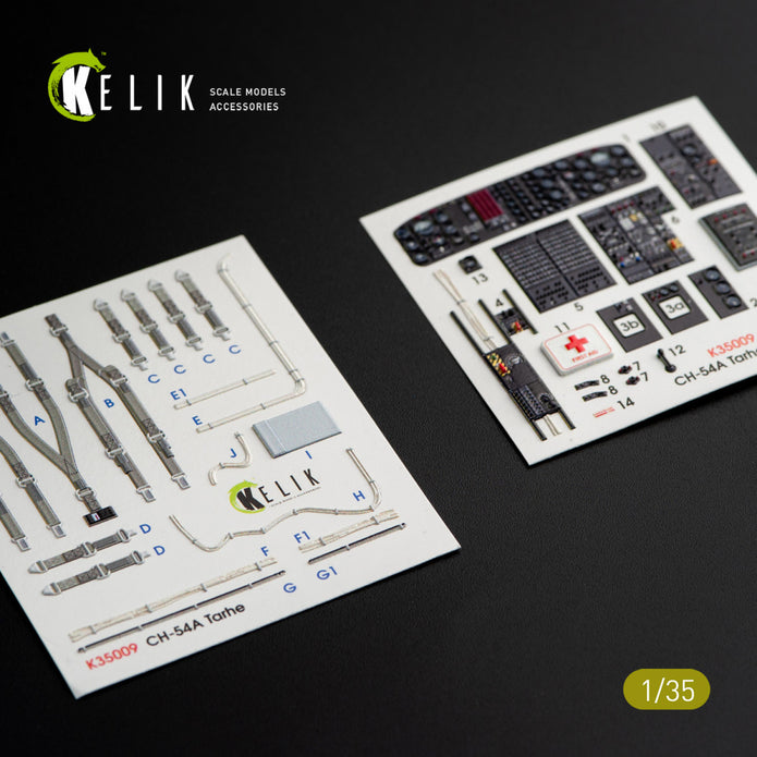 3D Decals Interior Helicopters Sikorsky CH-54A "Tarhe" (for ICM plastic model kit) Scale 1:35 KeliK K35009 USA