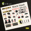 3D Decals Interior Helicopters Sikorsky MH-60L Black Hawk (for Kitty Hawk / Zimimodel plastic model kit) Scale 1:35 KeliK K35010 USA