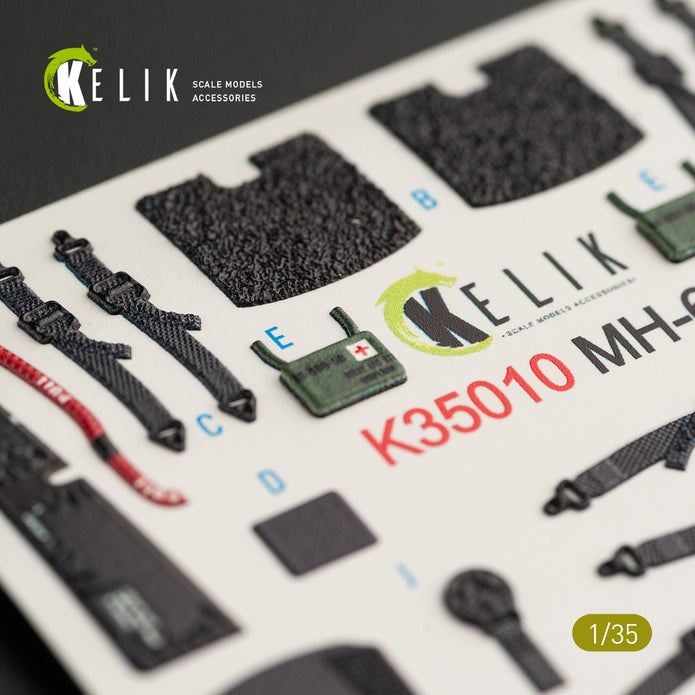 3D Decals Interior Helicopters Sikorsky MH-60L Black Hawk (for Kitty Hawk / Zimimodel plastic model kit) Scale 1:35 KeliK K35010 USA