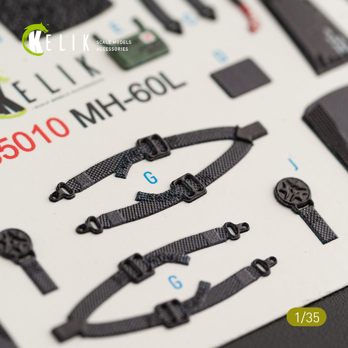 3D Decals Interior Helicopters Sikorsky MH-60L Black Hawk (for Kitty Hawk / Zimimodel plastic model kit) Scale 1:35 KeliK K35010 USA
