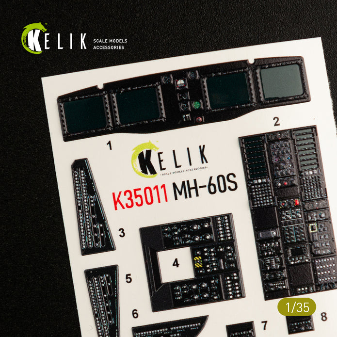 3D Decals Interior Helicopters Sikorsky MH-60S Knight Hawk (for Kitty Hawk / Zimimodel plastic model kit) Scale 1:35 KeliK K35011 USA