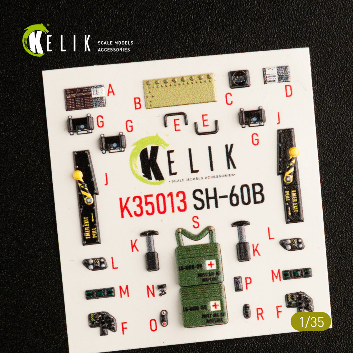 3D Decals Interior Helicopters Sikorsky SH-60F Ocean Hawk (for Kitty Hawk / Zimimodel plastic model kit) Scale 1:35 KeliK K35012 USA