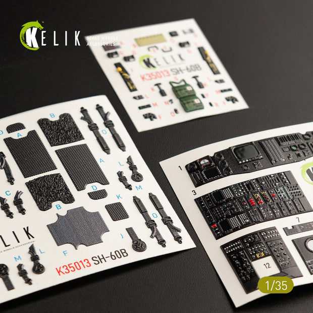 3D Decals Interior Helicopters SH-60B (for Kitty Hawk / Zimimodel plastic model kit) Scale 1:35 KeliK K35013 USA