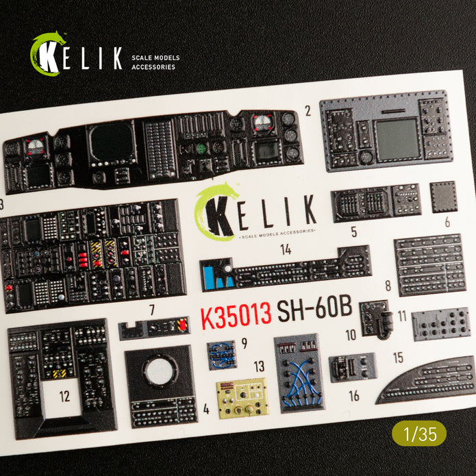 3D Decals Interior Helicopters SH-60B (for Kitty Hawk / Zimimodel plastic model kit) Scale 1:35 KeliK K35013 USA