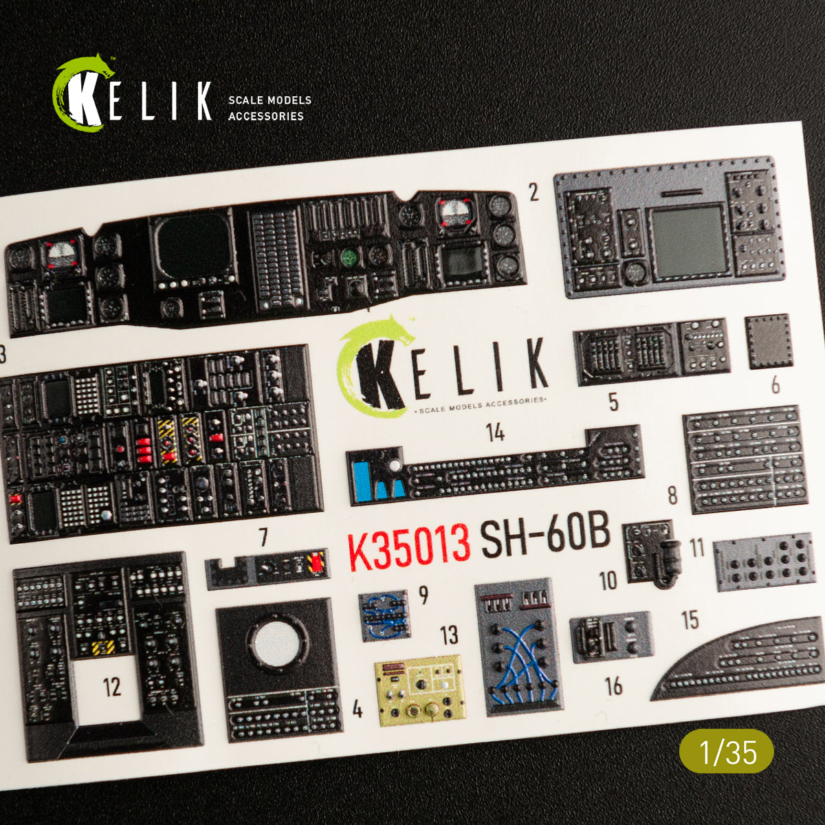 3D Decals Interior Helicopters SH-60B (for Kitty Hawk / Zimimodel plastic model kit) Scale 1:35 KeliK K35013 USA