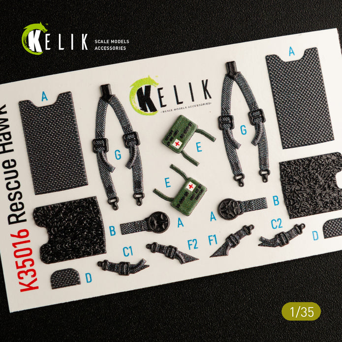 3D Decals Interior Helicopters HH-60H Rescue Hawk (for Kitty Hawk / Zimimodel plastic model kit) Scale 1:35 KeliK K35016 USA