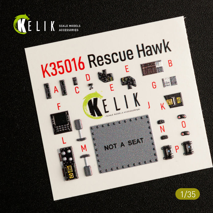 3D Decals Interior Helicopters HH-60H Rescue Hawk (for Kitty Hawk / Zimimodel plastic model kit) Scale 1:35 KeliK K35016 USA
