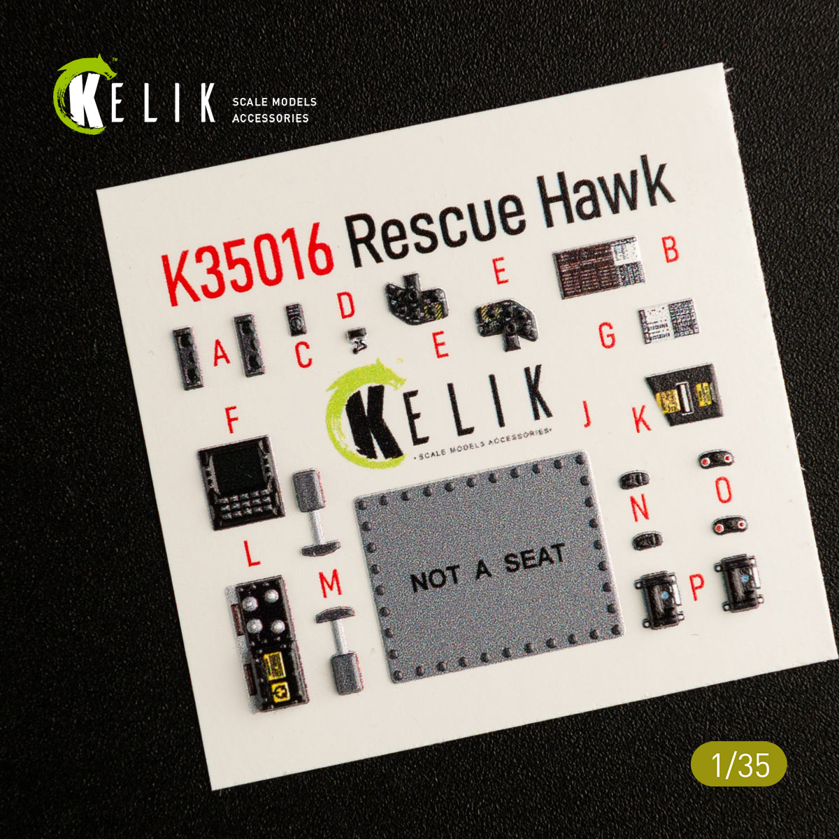 3D Decals Interior Helicopters HH-60H Rescue Hawk (for Kitty Hawk / Zimimodel plastic model kit) Scale 1:35 KeliK K35016 USA