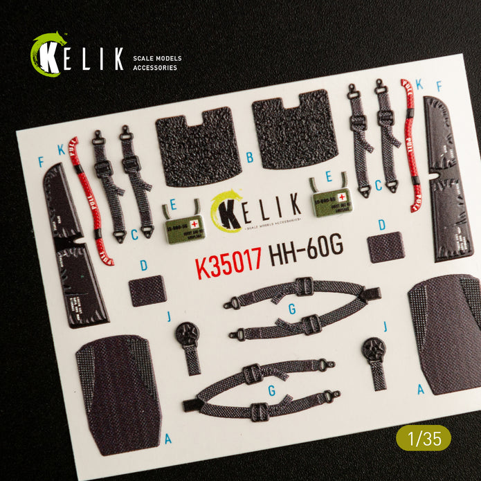3D Decals Interior Helicopters HH-60G Pave Hawk (for Kitty Hawk / Zimimodel plastic model kit) Scale 1:35 KeliK K35017 USA