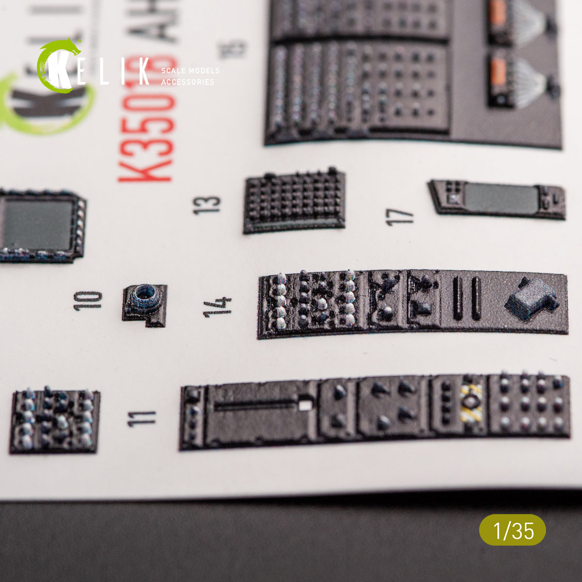 3D Decals Interior Helicopters AH-64D Apache (for Takom plastic model kit) KeliK K35018 Scale 1:35 USA