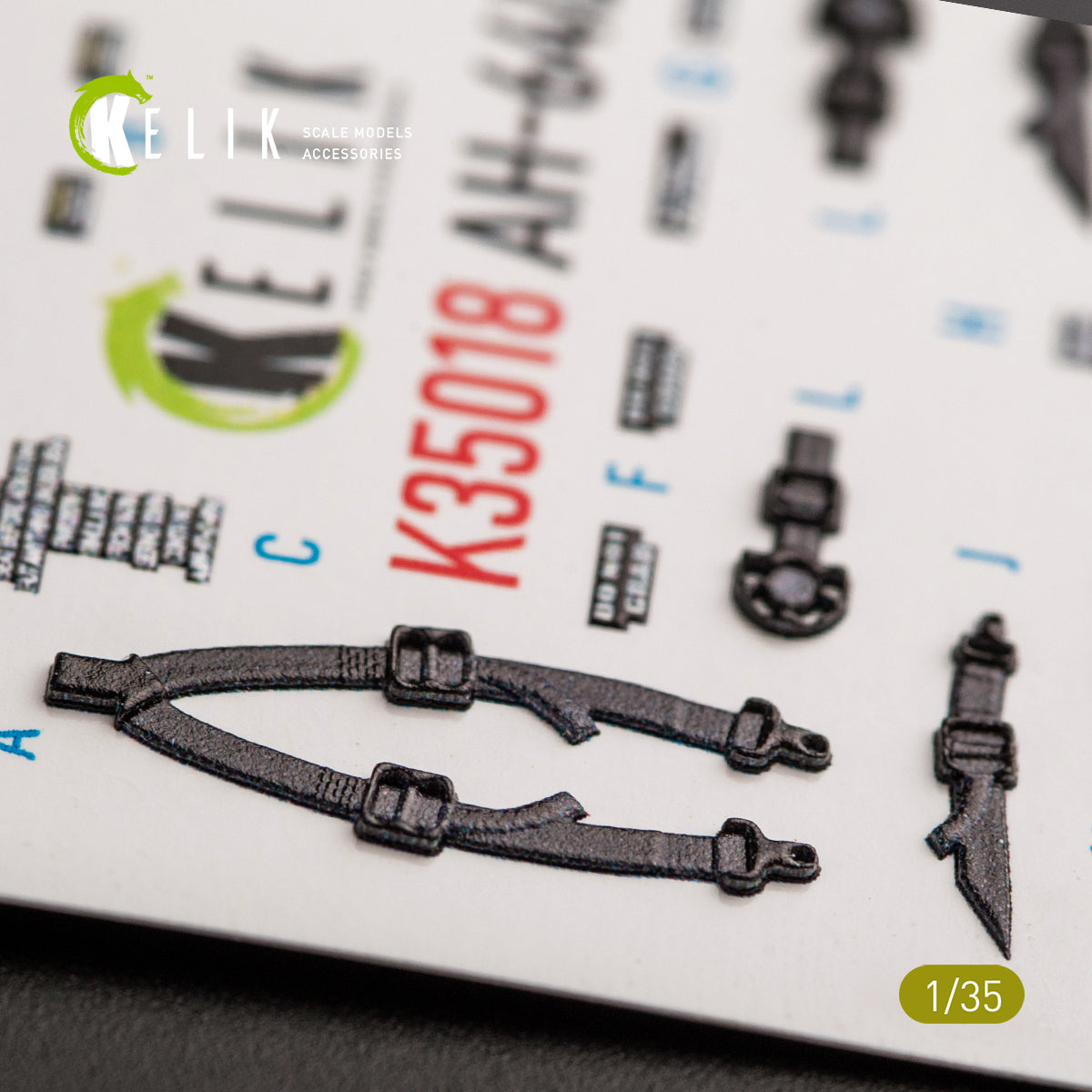 3D Decals Interior Helicopters AH-64D Apache (for Takom plastic model kit) KeliK K35018 Scale 1:35 USA