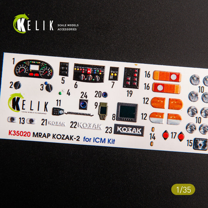 3D Decals Kozak-2 Ukrainian MRAP (for ICM Plastic Model Kit) Scale 1:35 KeliK K35020 Ukraine