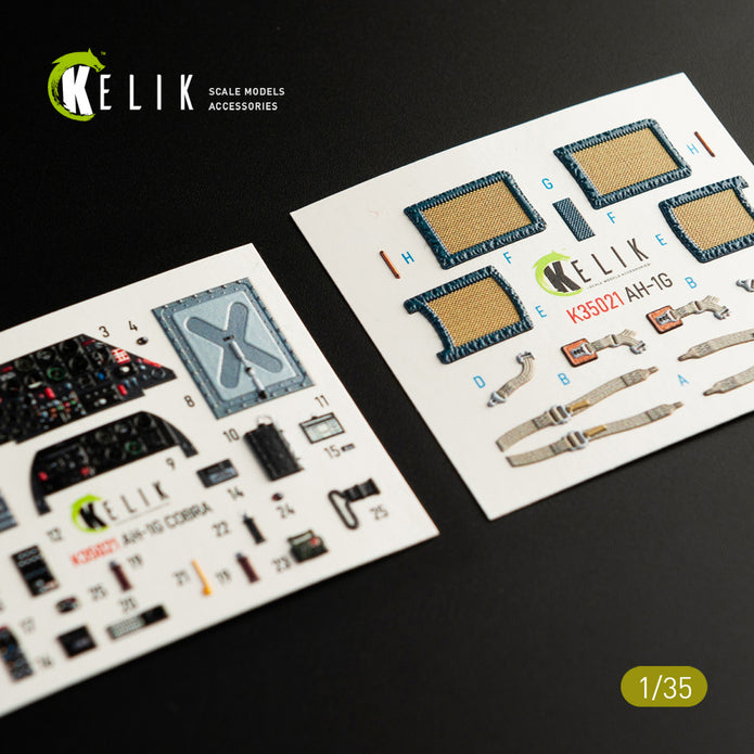3D Decals Interior Helicopters Bell AH-1G Cobra (for ICM Plastic Model Kit) Scale 1:35 KeliK K35021 USA