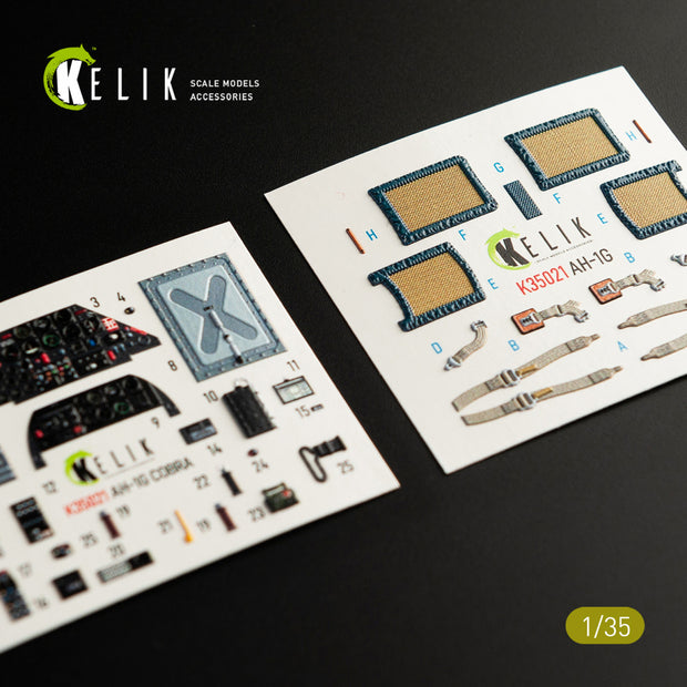 3D Decals Interior Helicopters Bell AH-1G Cobra (for ICM Plastic Model Kit) Scale 1:35 KeliK K35021 USA