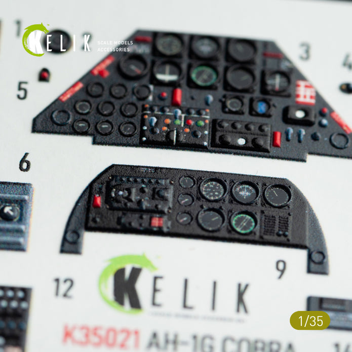 3D Decals Interior Helicopters Bell AH-1G Cobra (for ICM Plastic Model Kit) Scale 1:35 KeliK K35021 USA