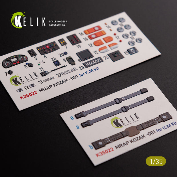 3D Decals Kozak-001 Ukrainian MRAP (for ICM Plastic Model Kit) Scale 1:35 KeliK K35022 Ukraine