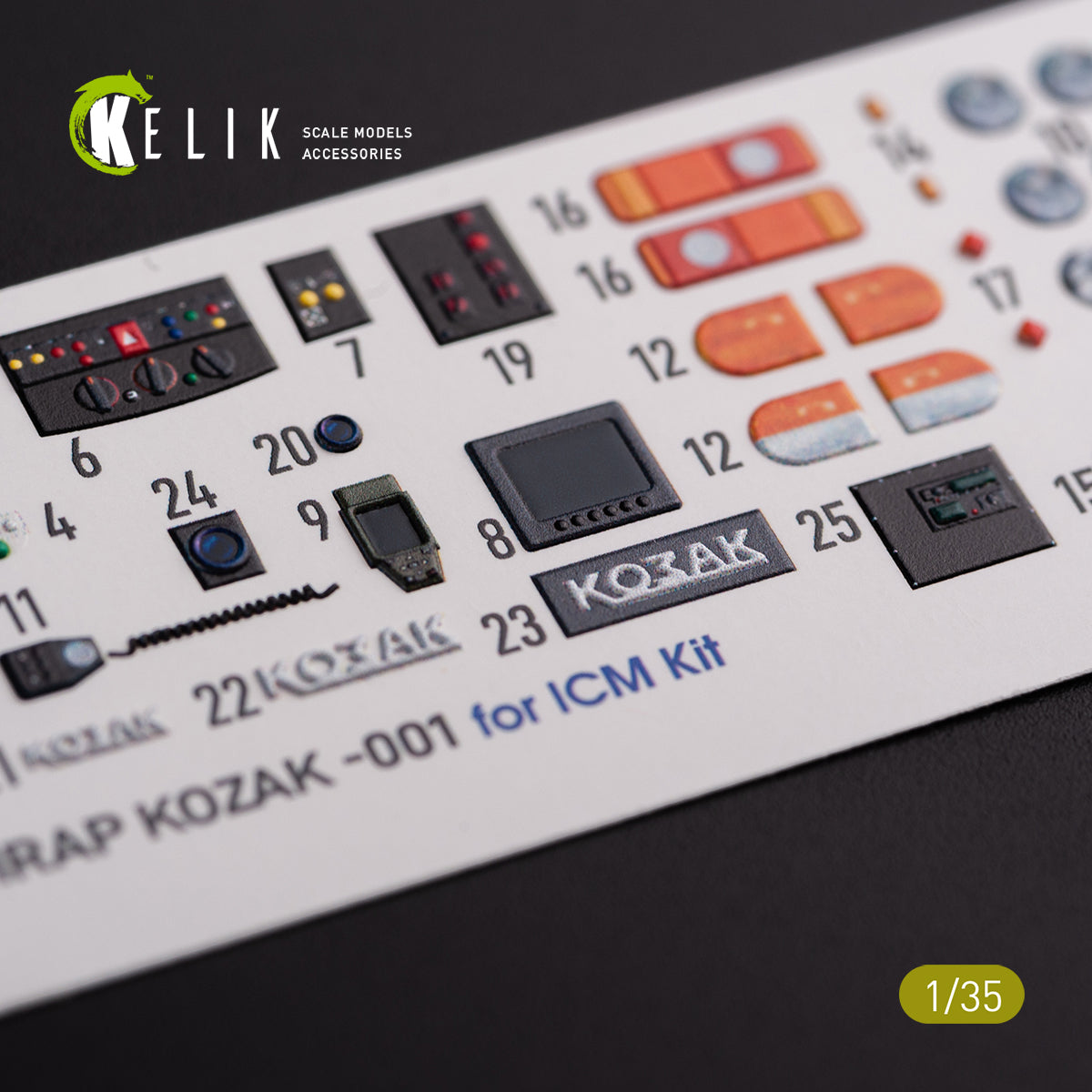 3D Decals Kozak-001 Ukrainian MRAP (for ICM Plastic Model Kit) Scale 1:35 KeliK K35022 Ukraine