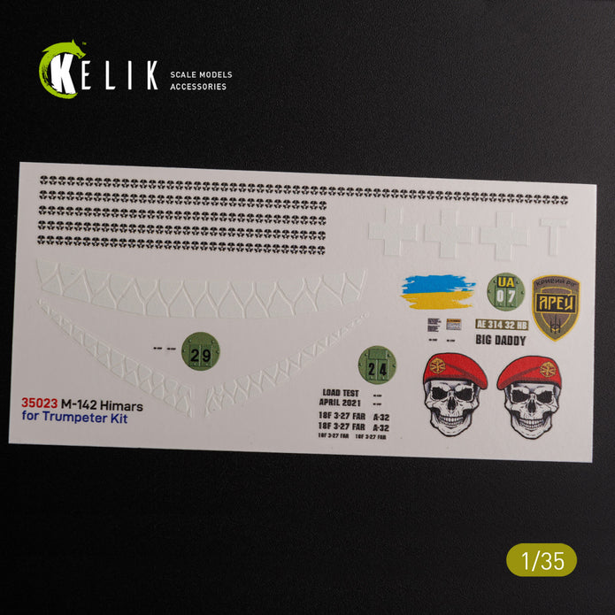3D Decal Interior and classic Decal M142 HIMARS (for Trumpeter Plastic Model Kit) Scale 1:35 KeliK K35023 USA