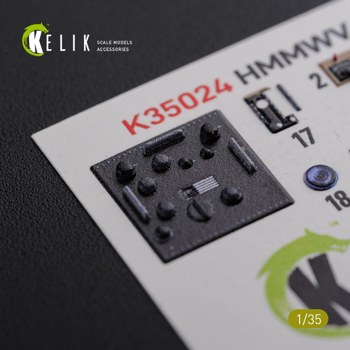3D Decal Interior HUMVEE HMMWV M1036 with TOW Desert version (for Italeri Plastic Model Kit) Scale 1:35 KeliK USA