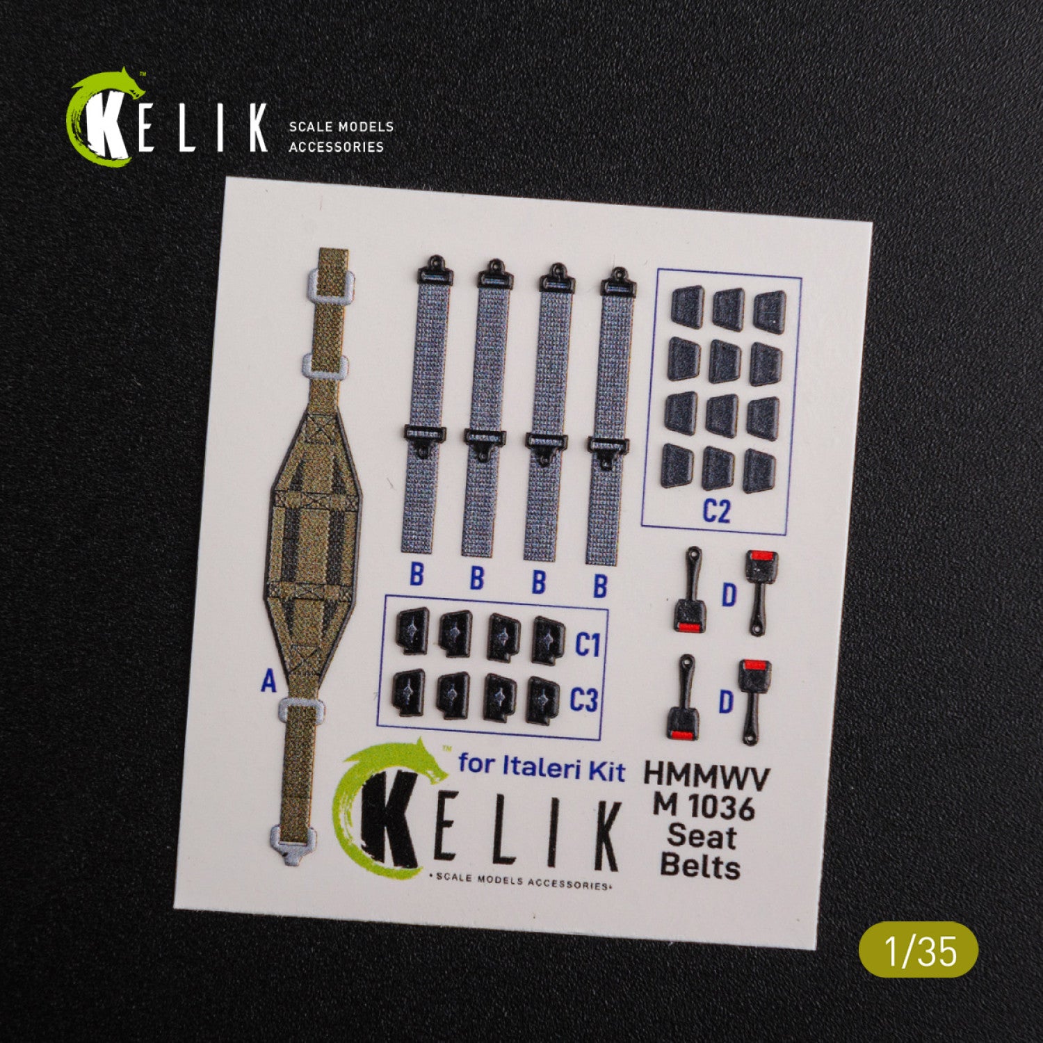 3D Decal Interior HUMVEE HMMWV M1036 with TOW Desert version (for Italeri Plastic Model Kit) Scale 1:35 KeliK USA