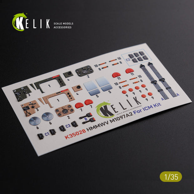 3D Decals HMMWV M1097 (for ICM Plastic Model Kit) Scale 1:35 KeliK K35028 USA