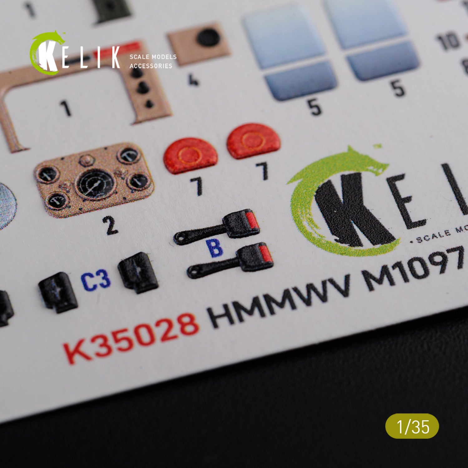 3D Decals HMMWV M1097 (for ICM Plastic Model Kit) Scale 1:35 KeliK K35028 USA