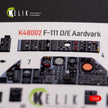 3D Decals Interior General Dynamics F-111 D/E Aardvark (for HobbyBoss model kit) Scale 1:48 KeliK K48002 USA