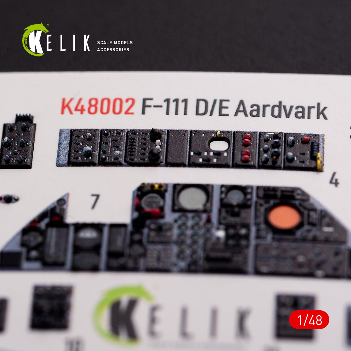 3D Decals Interior General Dynamics F-111 D/E Aardvark (for HobbyBoss model kit) Scale 1:48 KeliK K48002 USA