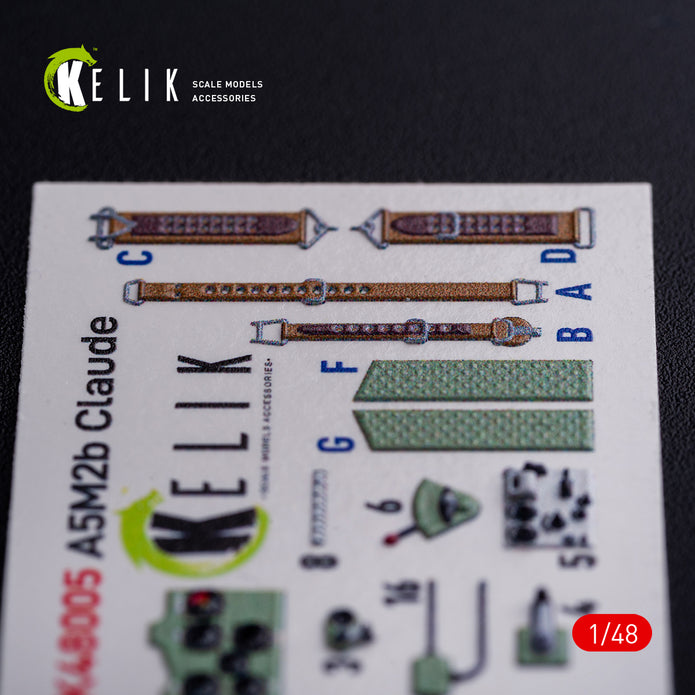 3D Decals Interior Aircraft A5M2B Claude (for WingsyKits model kit) Scale 1:48 KeliK K48005 Japan (WW2)