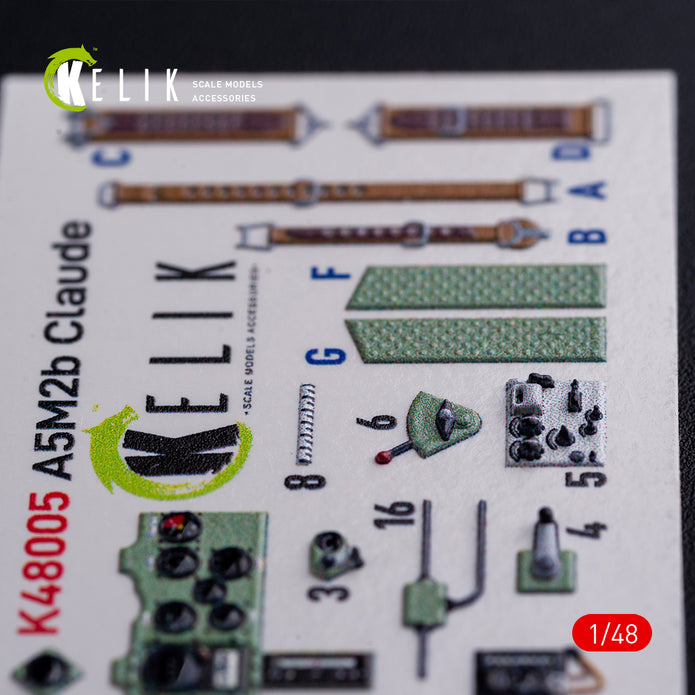 3D Decals Interior Aircraft A5M2B Claude (for WingsyKits model kit) Scale 1:48 KeliK K48005 Japan (WW2)