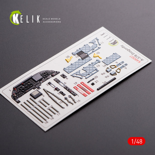 3D Decals Interior Aircraft Cessna A-37B "Dragonfly" (for Trumpeter model kit) Scale 1:48 KeliK K48007 USA