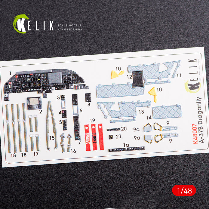 3D Decals Interior Aircraft Cessna A-37B "Dragonfly" (for Trumpeter model kit) Scale 1:48 KeliK K48007 USA
