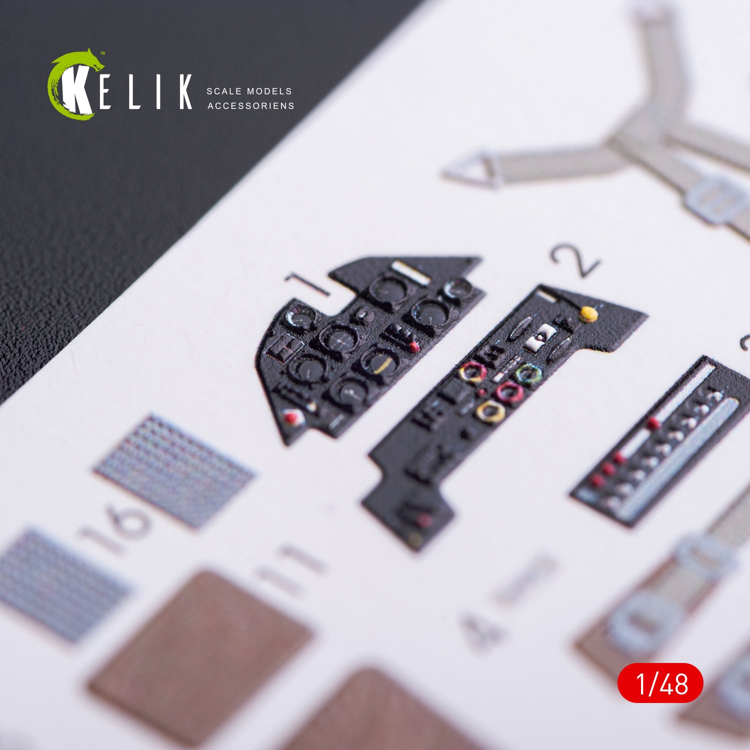 3D Decals Interior Messerschmitt Bf-109E (for WingsyKits model kit) Scale 1:48 KeliK K48009 Germany (WW2)