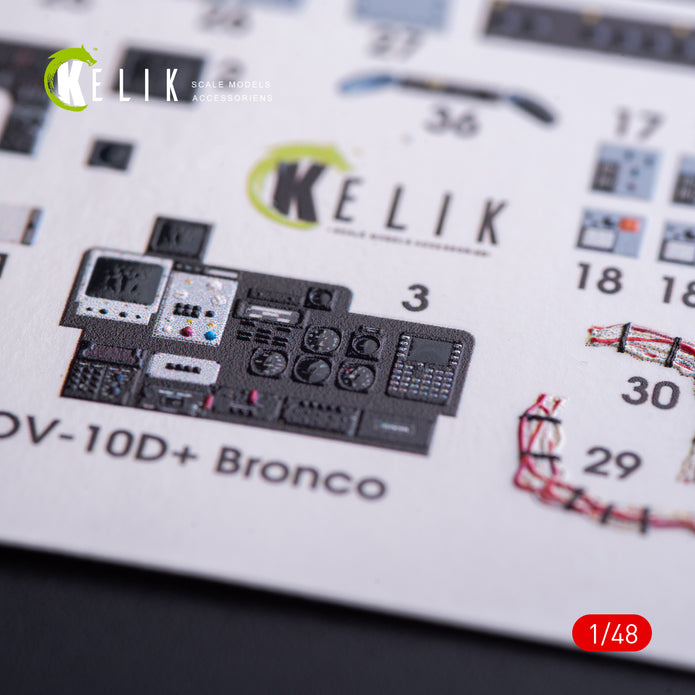 3D Decals Interior Aircraft North American OV-10D+"Bronco" (for ICM Plastic Model Kit) Scale 1:48 KeliK K48011 USA
