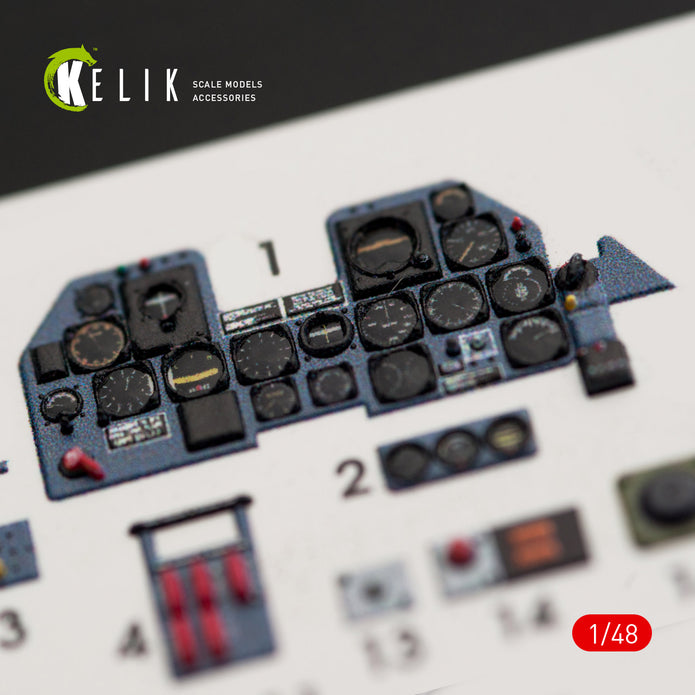3D Decals Interior Aircraft Republic P-47M "Thunderbolt" (for Tamiya model kit) KeliK K48014 Scale 1:48 USA (WW2)