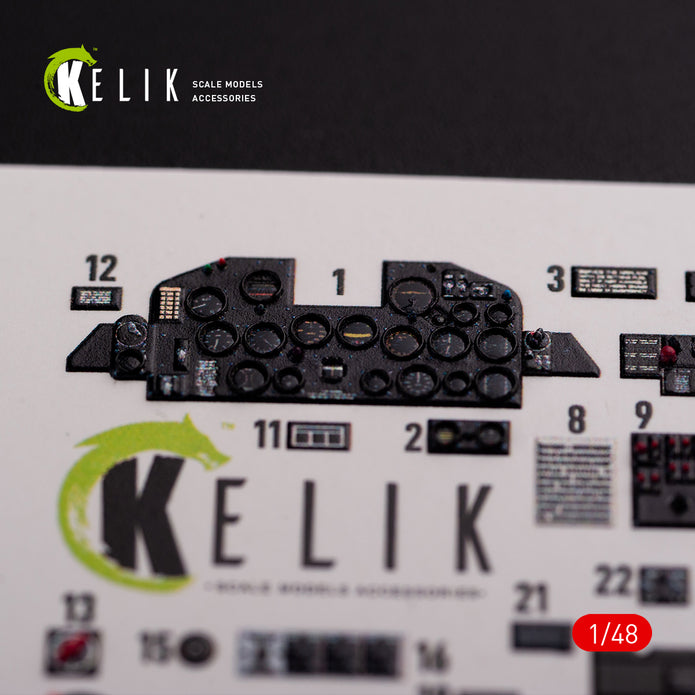 Interior 3D Decals Aircraft Republic P-47D Thunderbolt Razorback (for Tamiya Plastic Model Kit) Scale 1:48 KeliK K48015 USA (WW2)