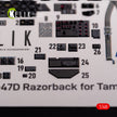 Interior 3D Decals Aircraft Republic P-47D Thunderbolt Razorback (for Tamiya Plastic Model Kit) Scale 1:48 KeliK K48015 USA (WW2)